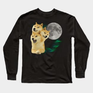 3 Doge Moon Long Sleeve T-Shirt